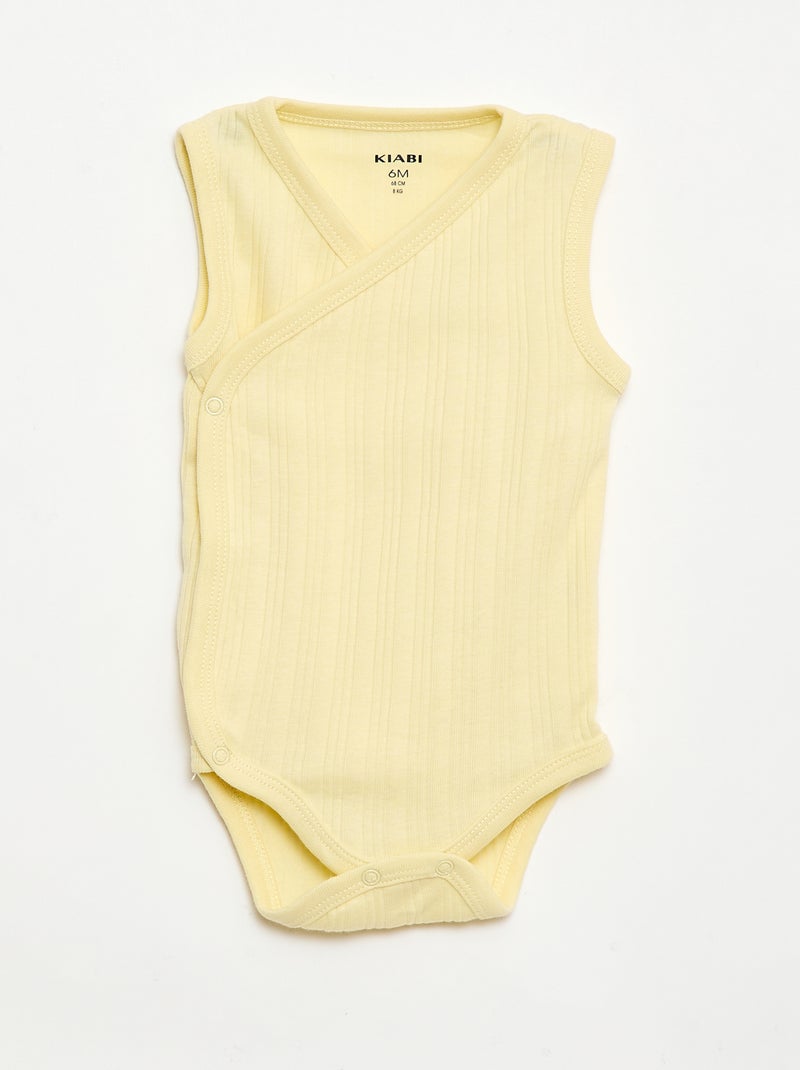 Lot de 3 bodies côtelés Blanc - Kiabi