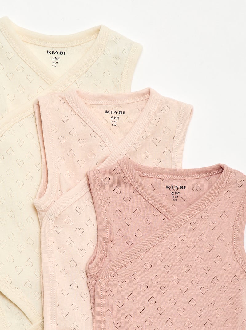 Lot de 3 bodies côtelés Jaune - Kiabi