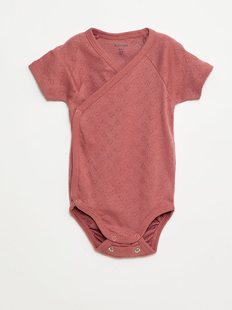 Lot de 3 bodies côtelés Rose - Kiabi
