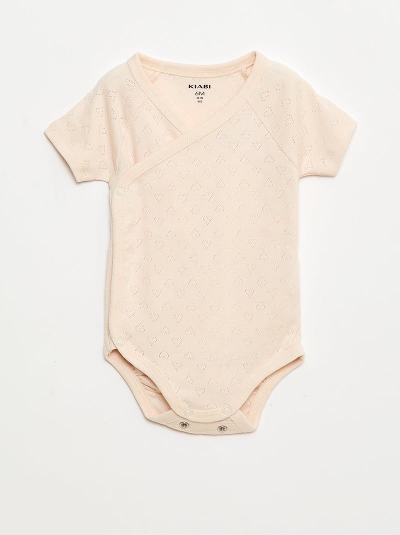 Lot de 3 bodies côtelés Rose - Kiabi