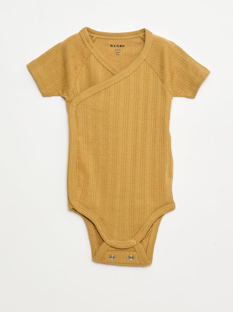 Lot de 3 bodies côtelés Vert - Kiabi