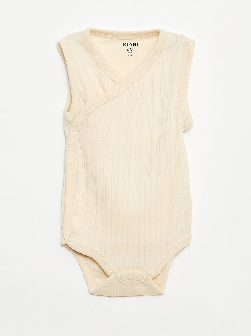 Lot de 3 bodies côtelés Vert - Kiabi