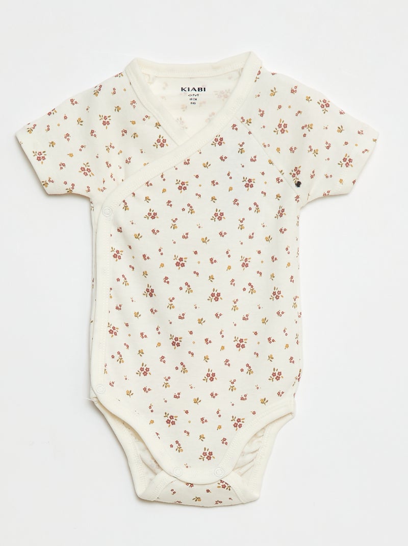 Lot de 3 bodies croisés évolutifs à manches courtes Rose - Kiabi