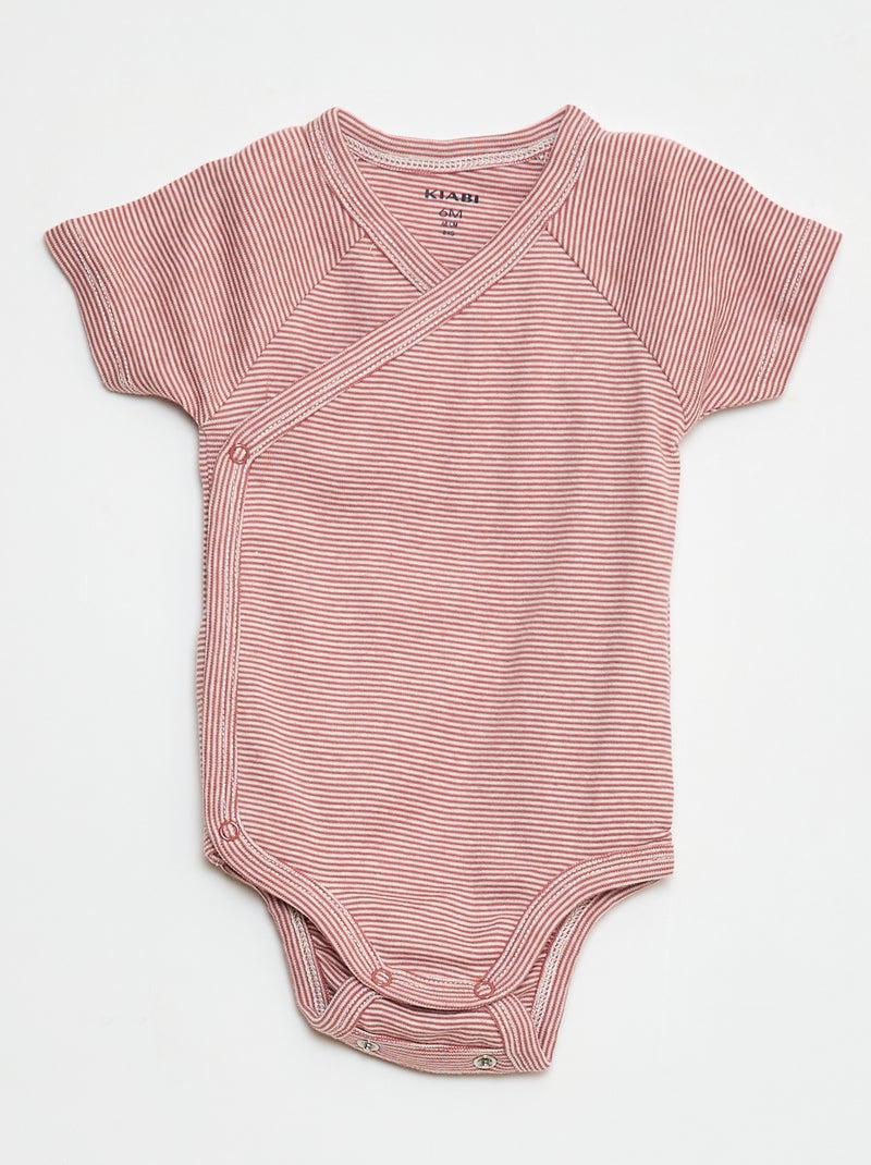 Lot de 3 bodies croisés évolutifs à manches courtes Rose - Kiabi