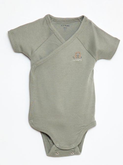 Lot de 3 bodies croisés évolutifs à manches courtes - Kiabi