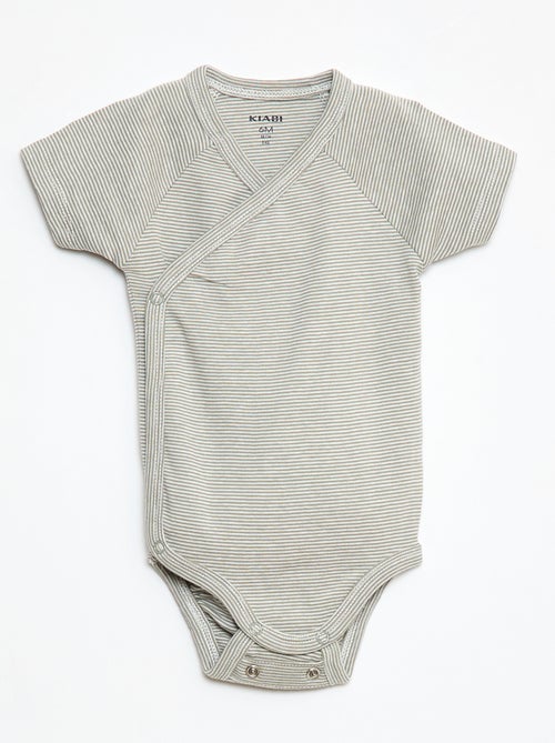 Lot de 3 bodies croisés évolutifs à manches courtes - Kiabi