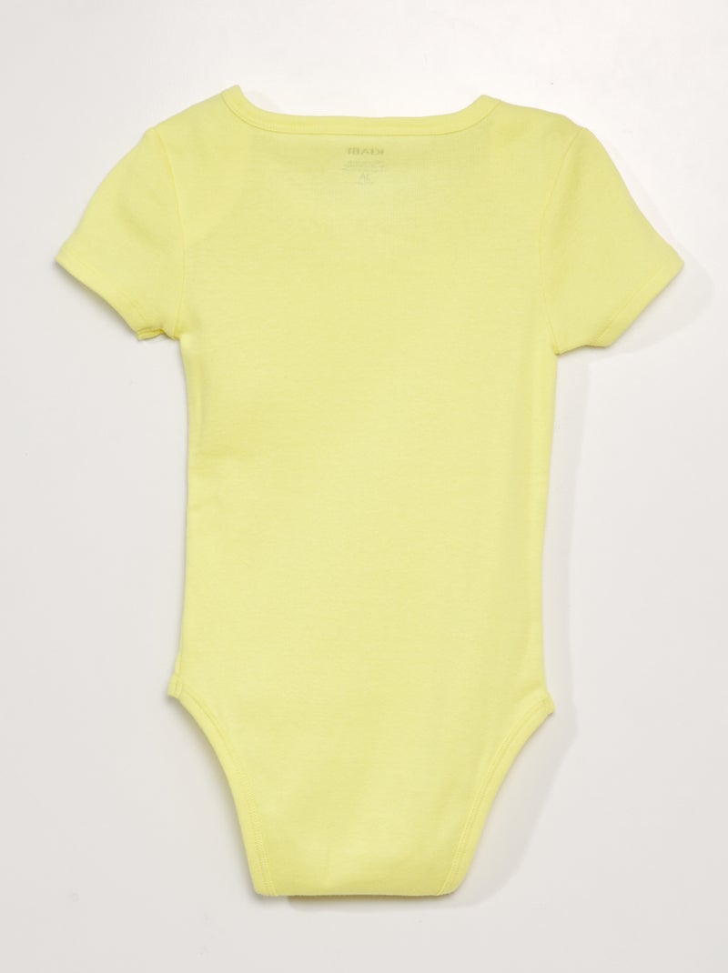 Lot de 3 bodies en coton - collection facile à enfiler Jaune - Kiabi