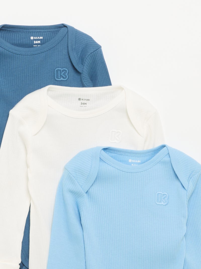 Lot de 3 bodies évolutifs - Kiabi Bleu - Kiabi