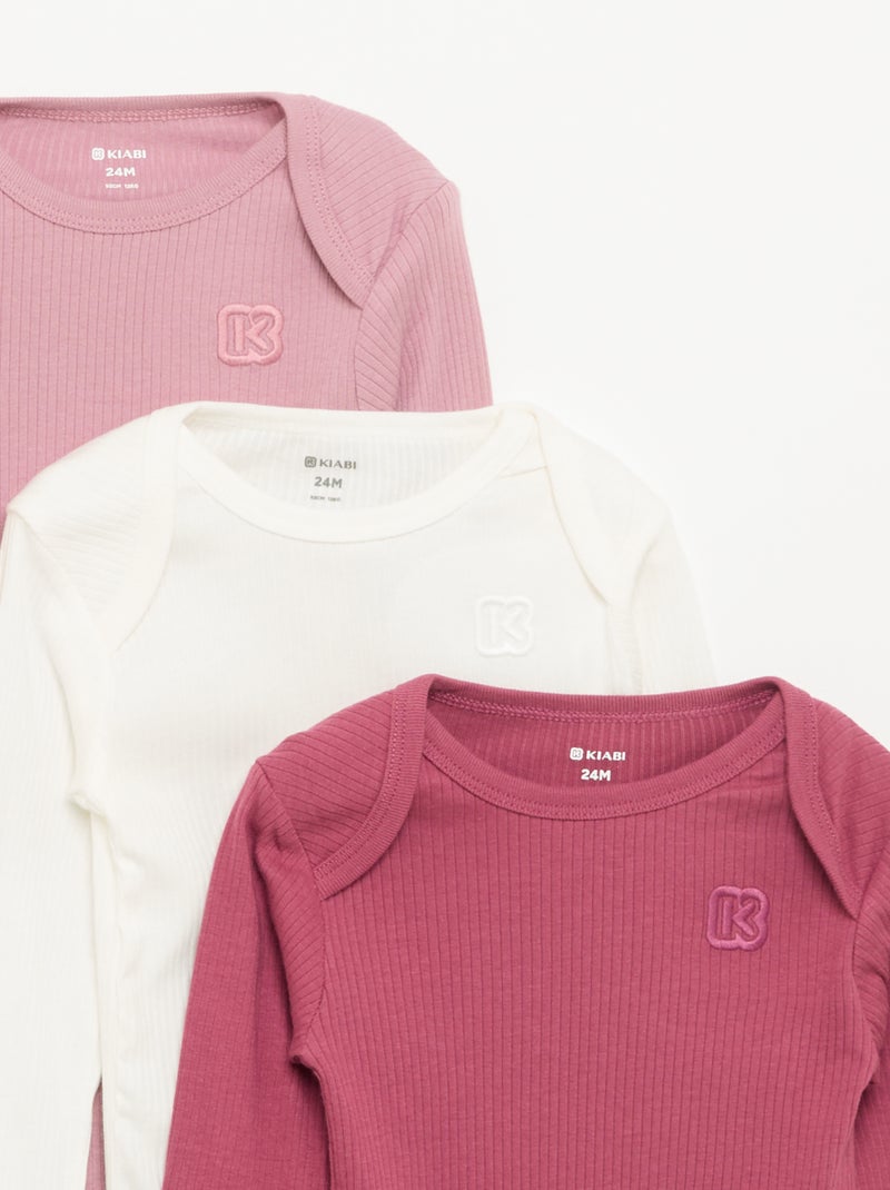 Lot de 3 bodies évolutifs - Kiabi Rose - Kiabi