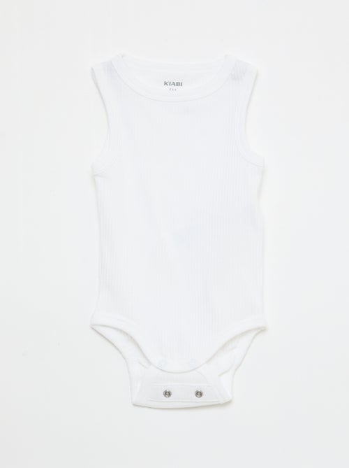 Lot de 3 bodies évolutifs à bretelles unis - Kiabi