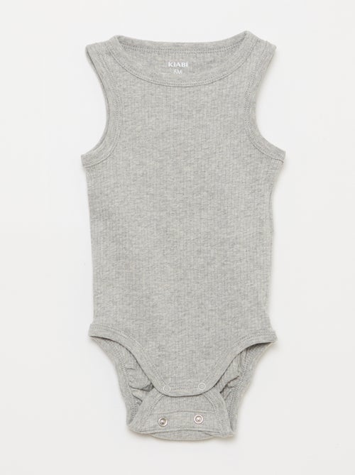 Lot de 3 bodies évolutifs à bretelles unis - Kiabi