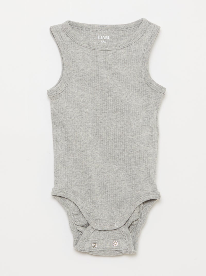 Lot de 3 bodies évolutifs à bretelles unis Bleu - Kiabi