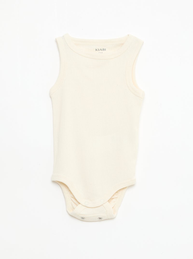 Lot de 3 bodies évolutifs à bretelles unis Jaune - Kiabi