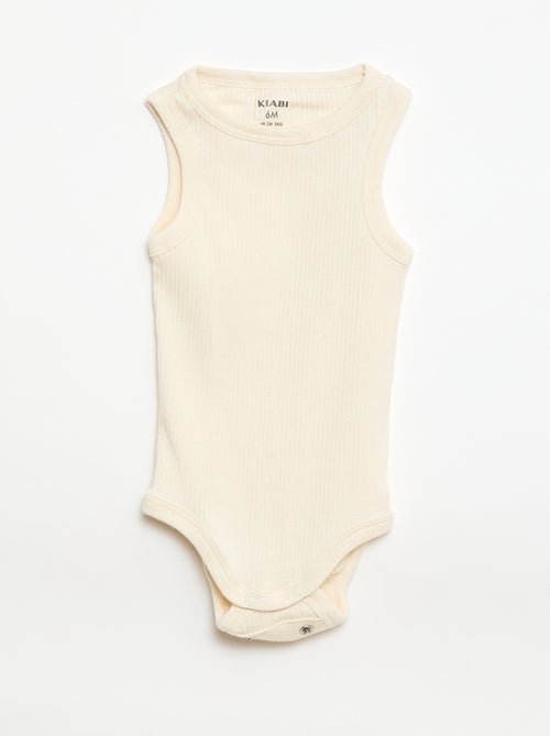 Lot de 3 bodies évolutifs à bretelles unis - Kiabi