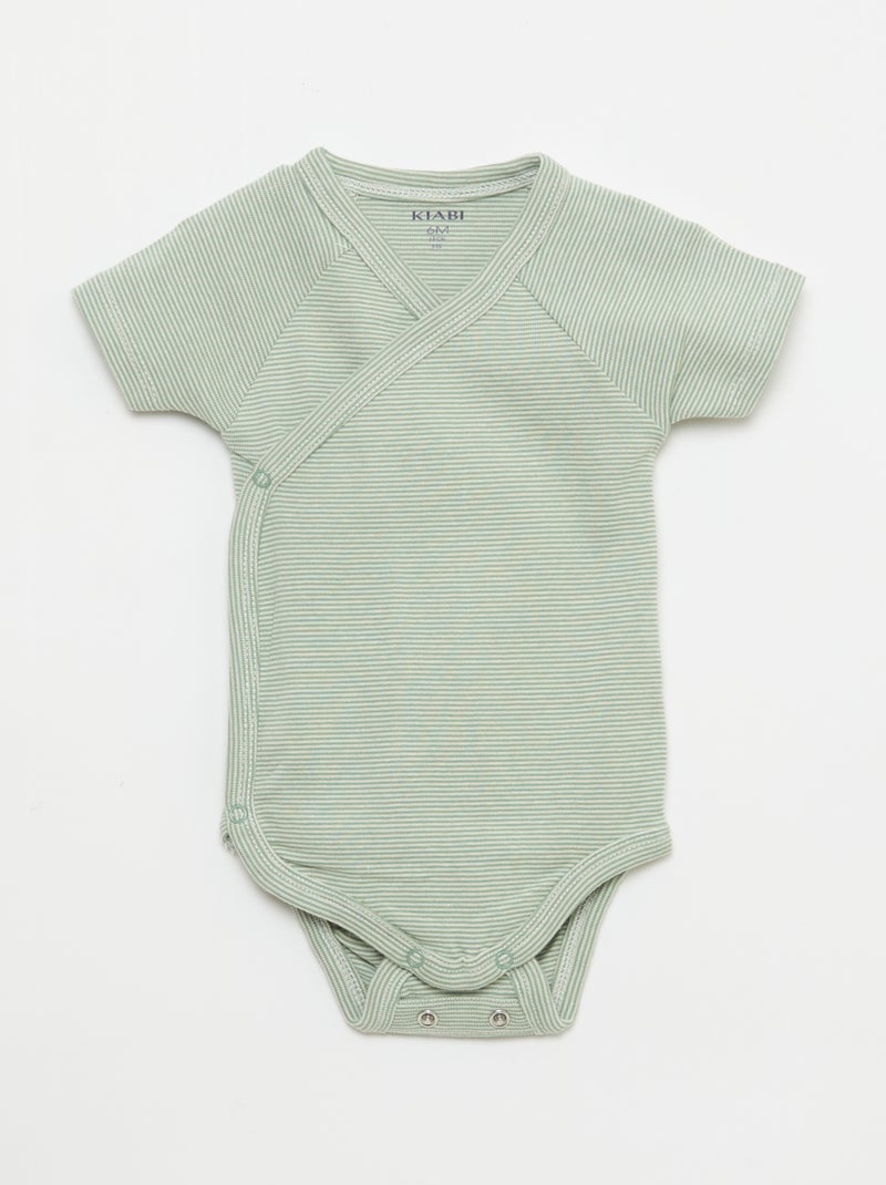 Lot de 3 bodies évolutifs à manches courtes Bleu - Kiabi