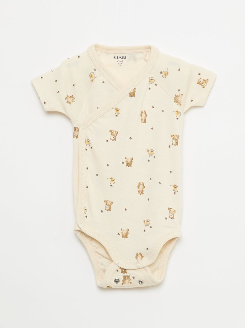 Lot de 3 bodies évolutifs à manches courtes Jaune - Kiabi