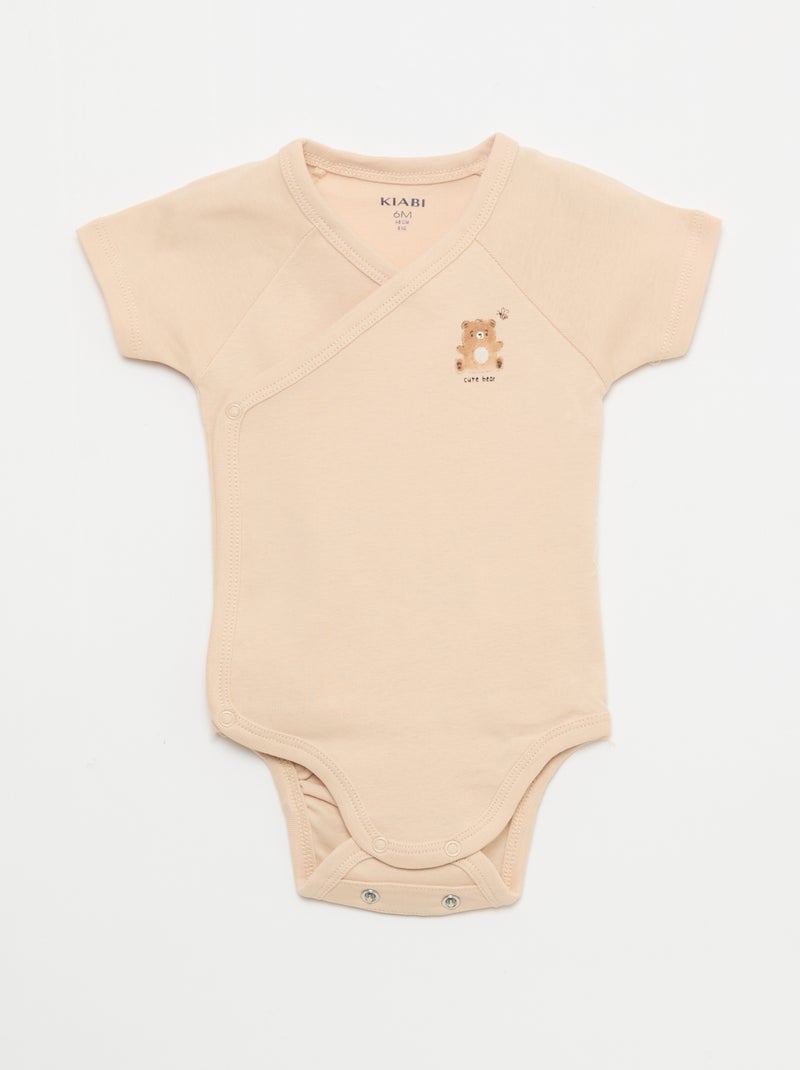 Lot de 3 bodies évolutifs à manches courtes Jaune - Kiabi