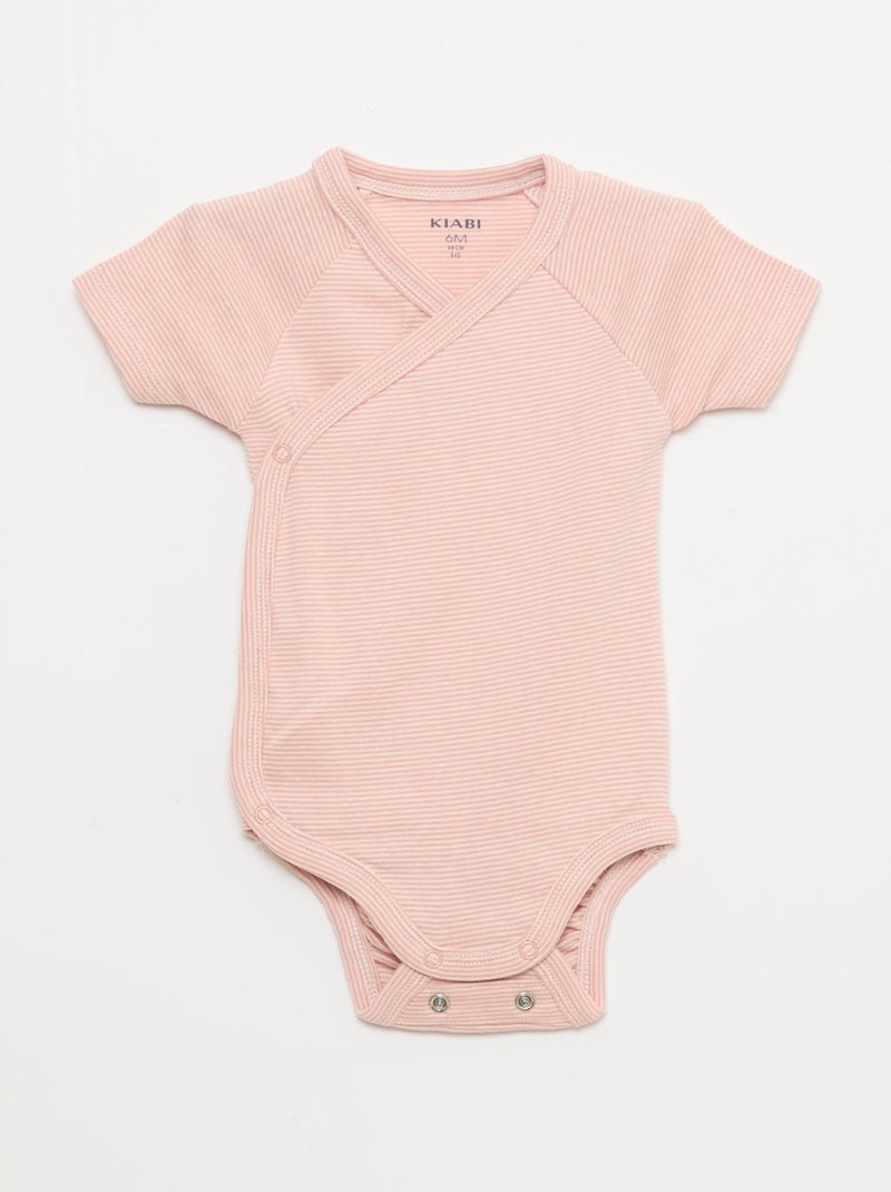 Lot de 3 bodies évolutifs à manches courtes Rose - Kiabi