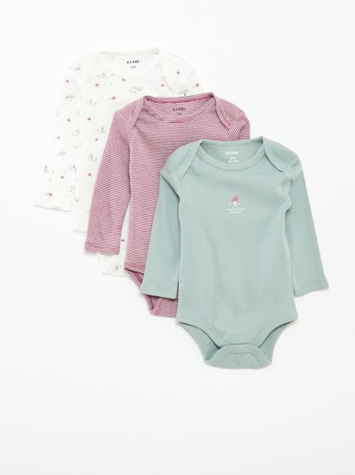 Lot de 3 bodies manches longues - Kiabi
