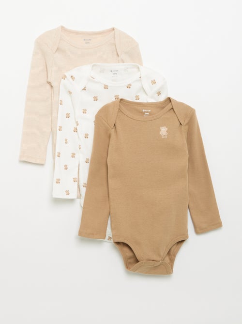 Lot de 3 bodies manches longues - Kiabi