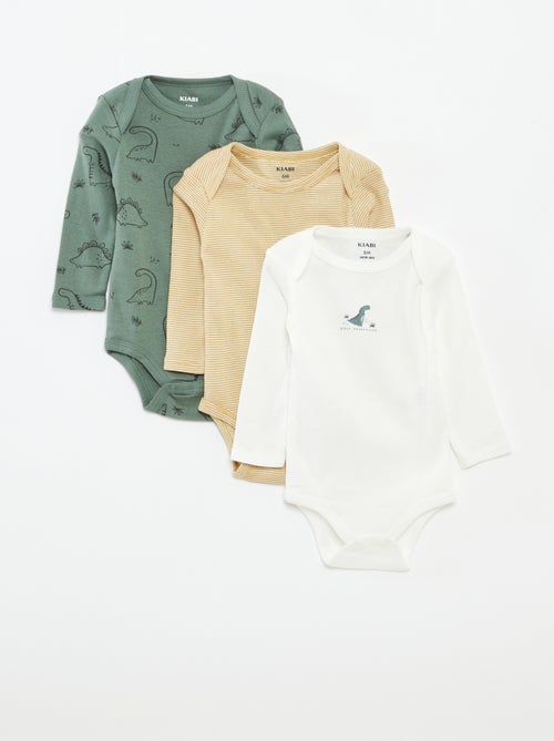 Lot de 3 bodies manches longues - Kiabi