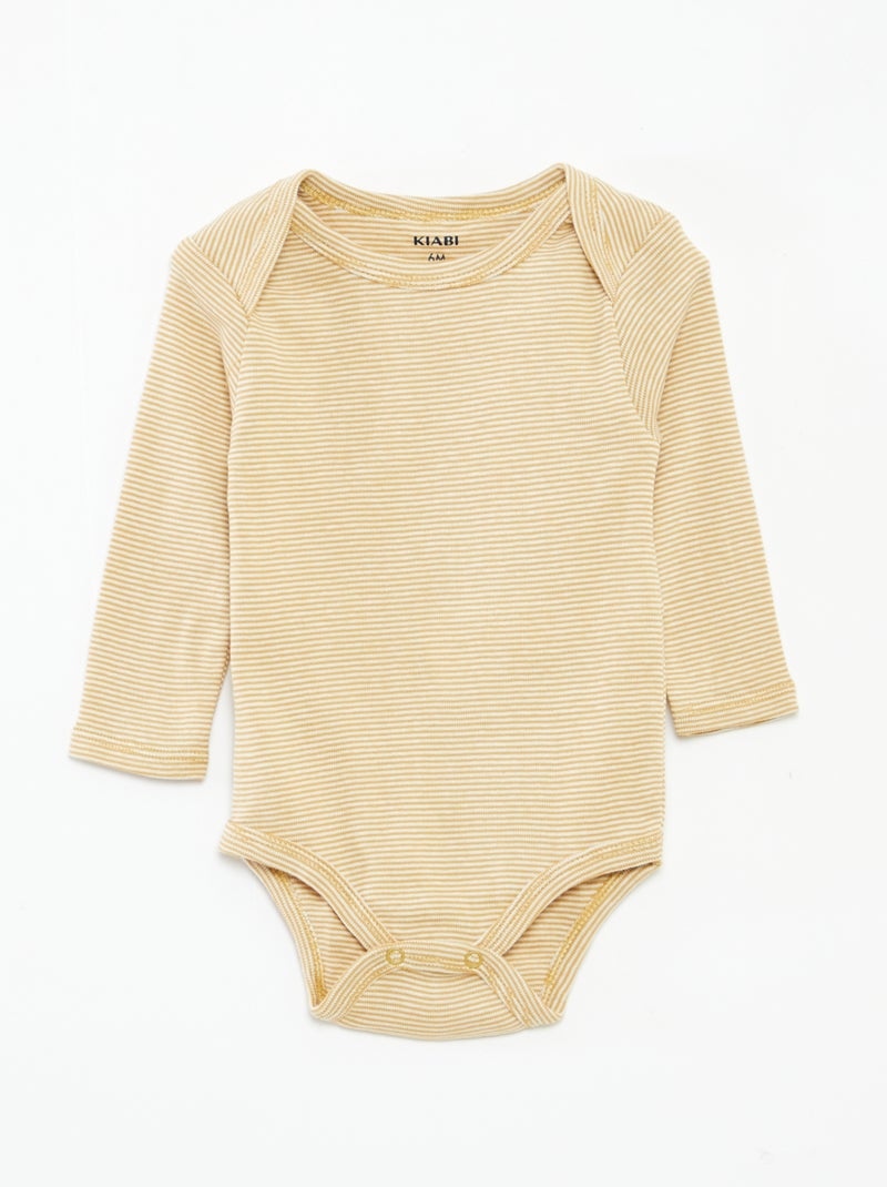 Lot de 3 bodies manches longues Vert - Kiabi