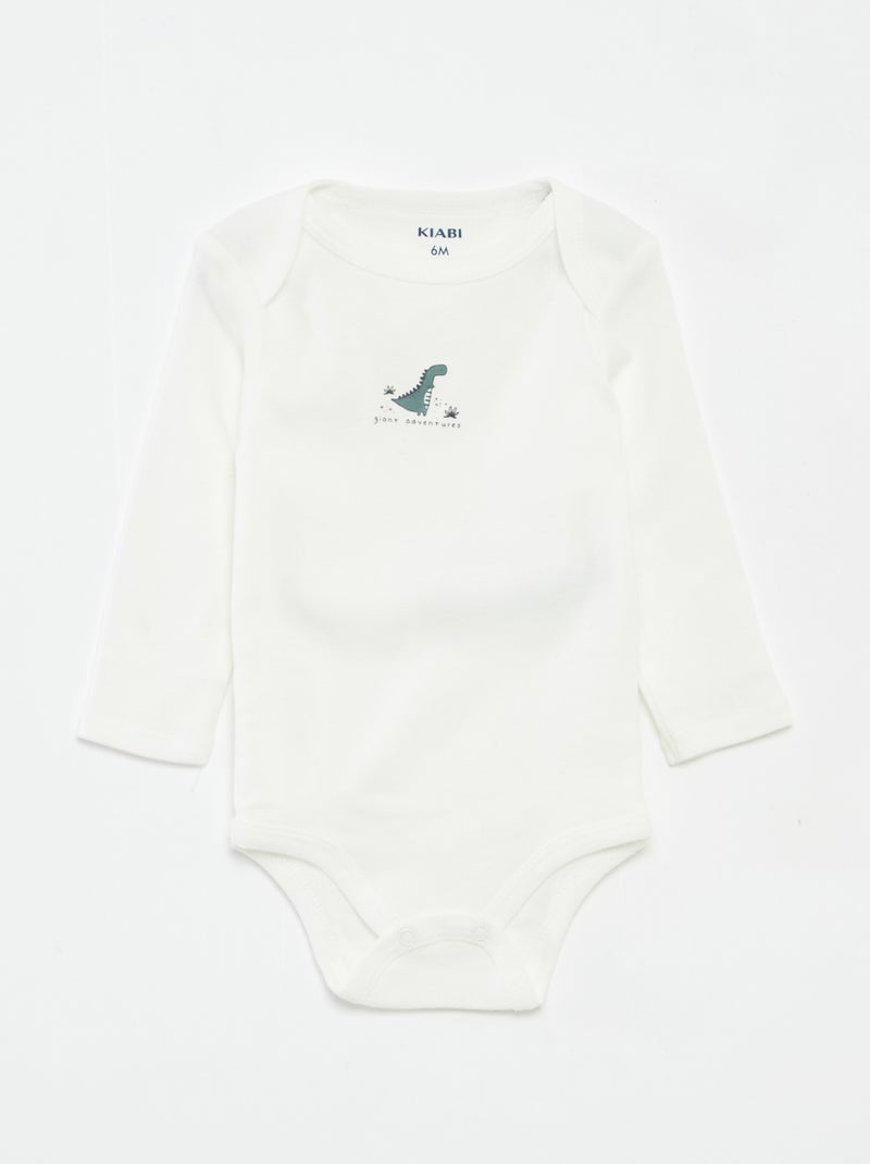 Lot de 3 bodies manches longues Vert - Kiabi