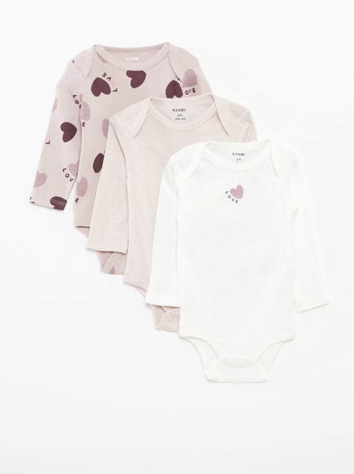 Lot de 3 bodies manches longues - Kiabi