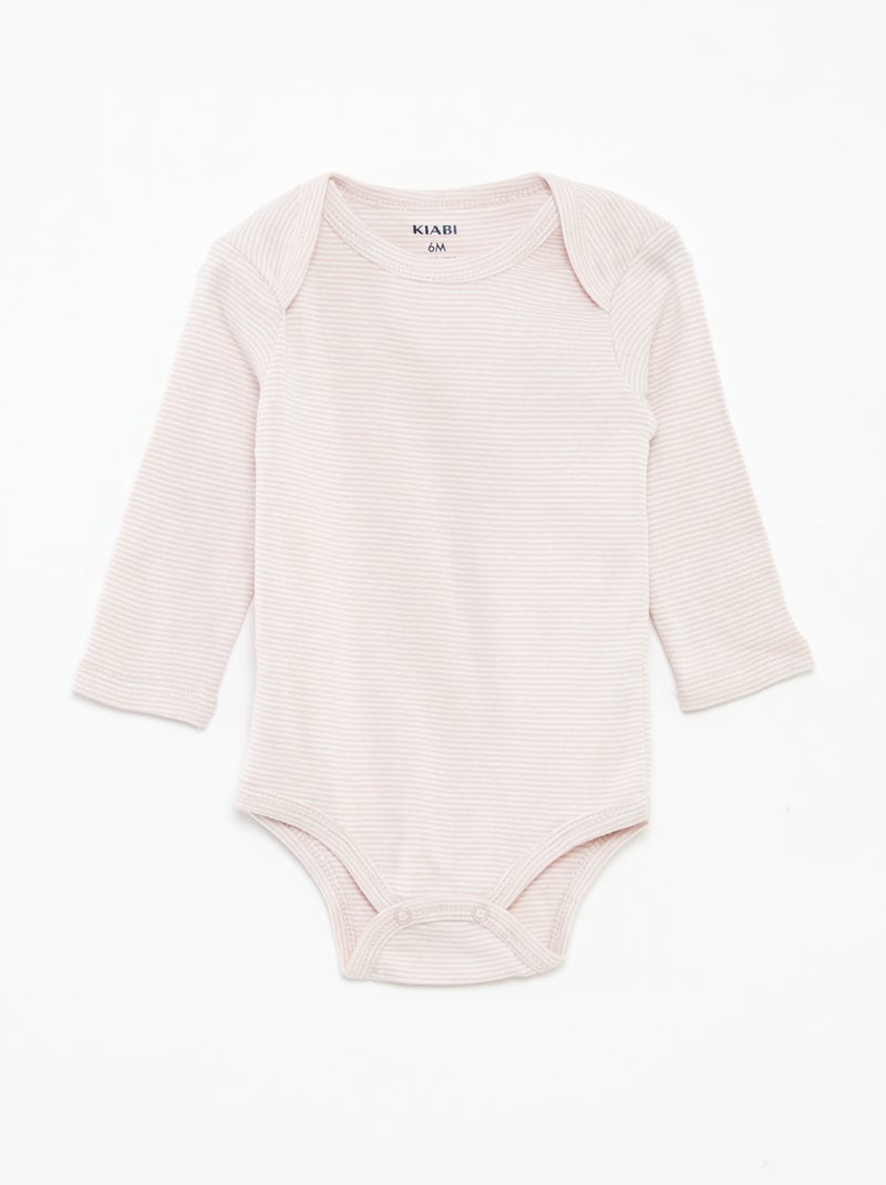 Lot de 3 bodies manches longues Violet - Kiabi