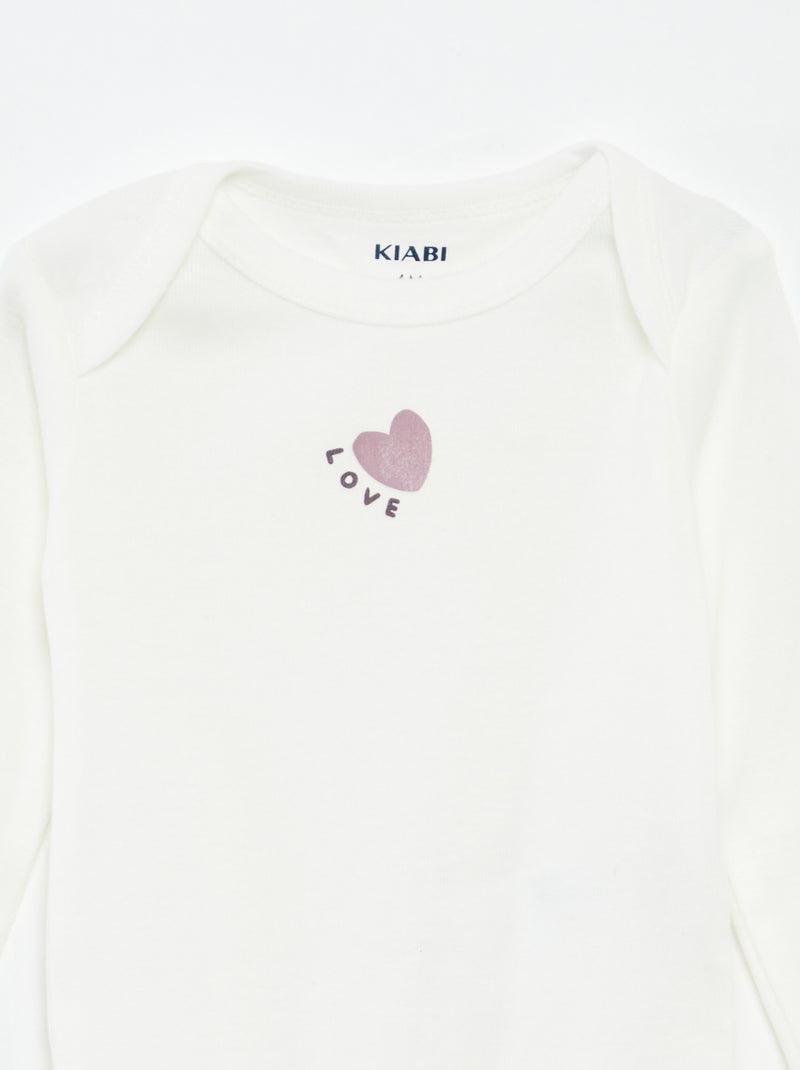 Lot de 3 bodies manches longues Violet - Kiabi