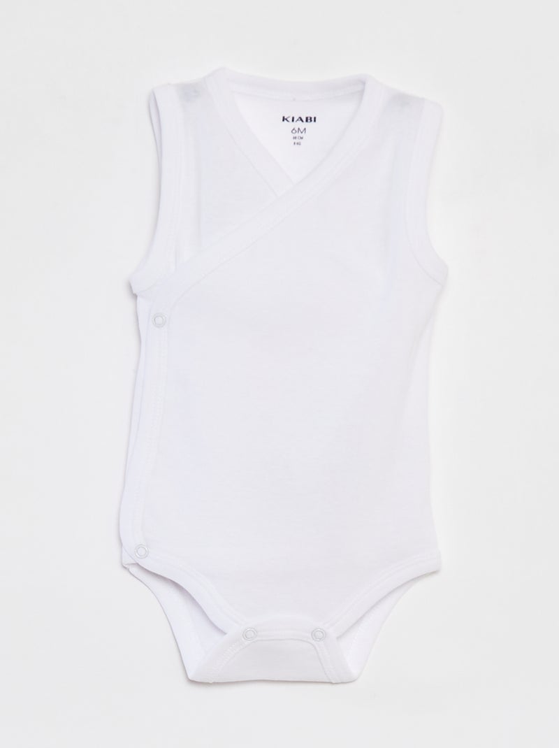 Lot de 3 body avec ouvertures pressionnées - 3 pièces Blanc - Kiabi