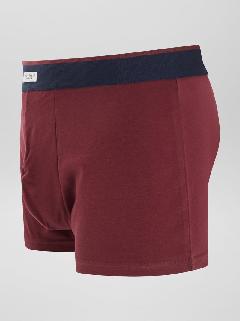 Lot de 3 boxers Bordeaux - Kiabi
