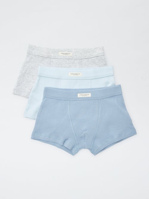 Lot de 3 boxers en maille côtelée - Kiabi