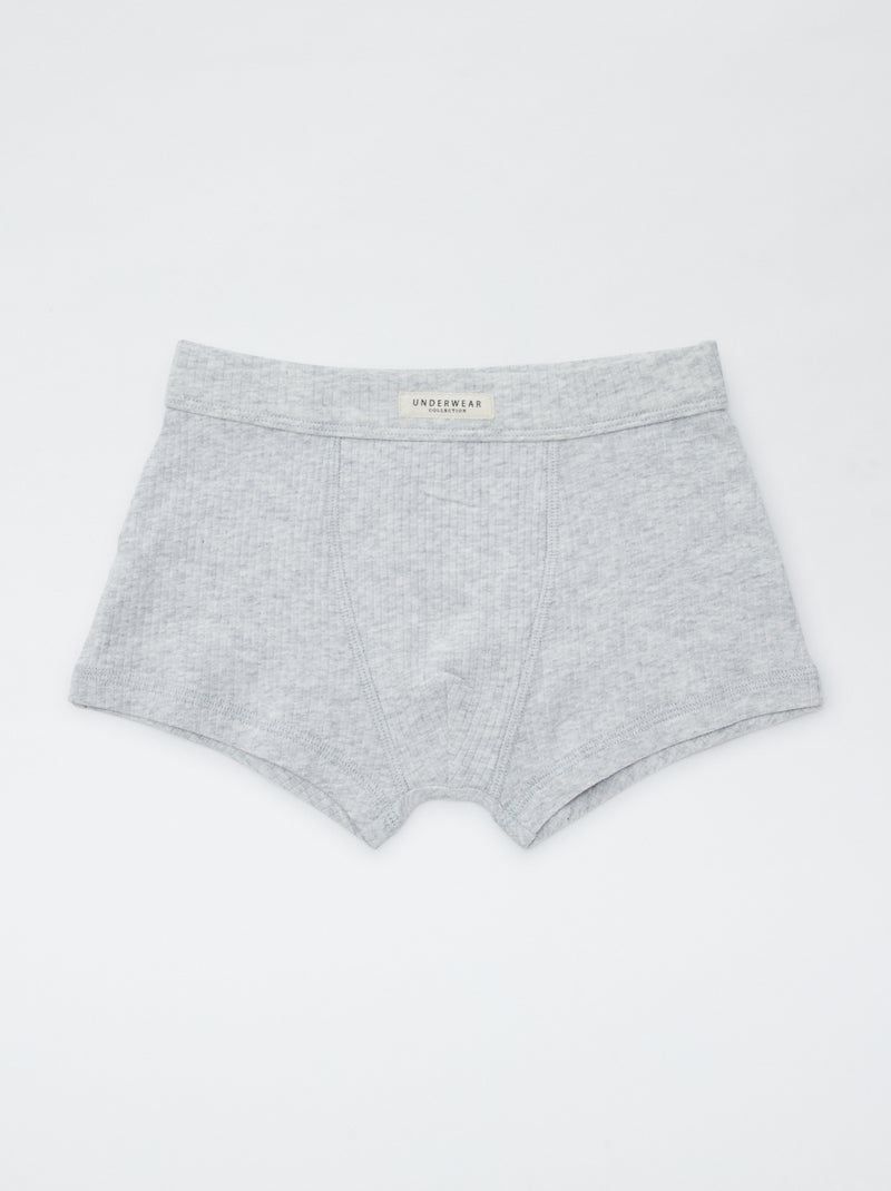 Lot de 3 boxers en maille côtelée Bleu - Kiabi