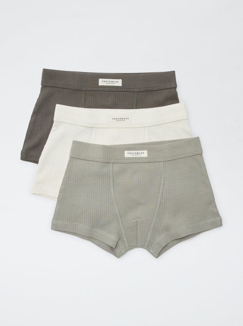 Lot de 3 boxers en maille côtelée - Kiabi