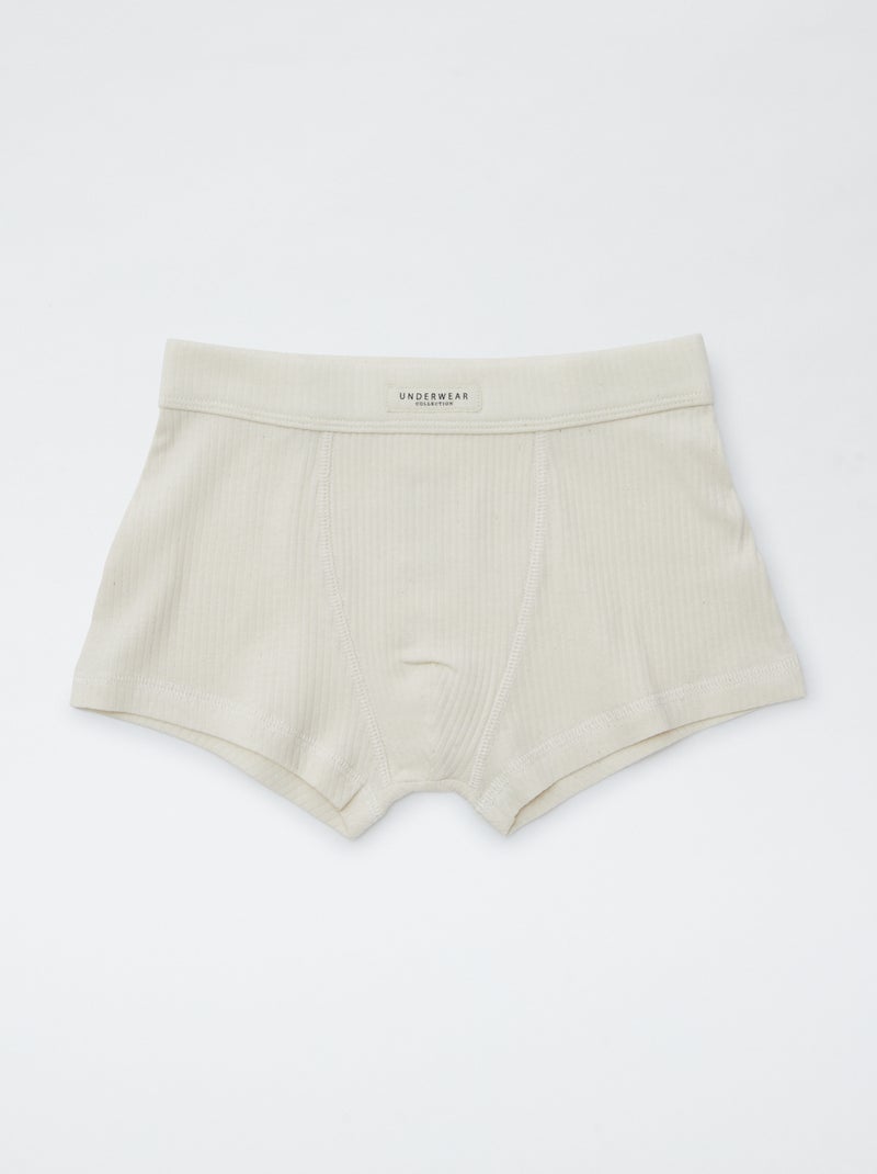 Lot de 3 boxers en maille côtelée Kaki - Kiabi