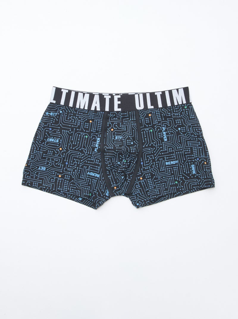 Lot de 3 boxers fantaisie Bleu - Kiabi