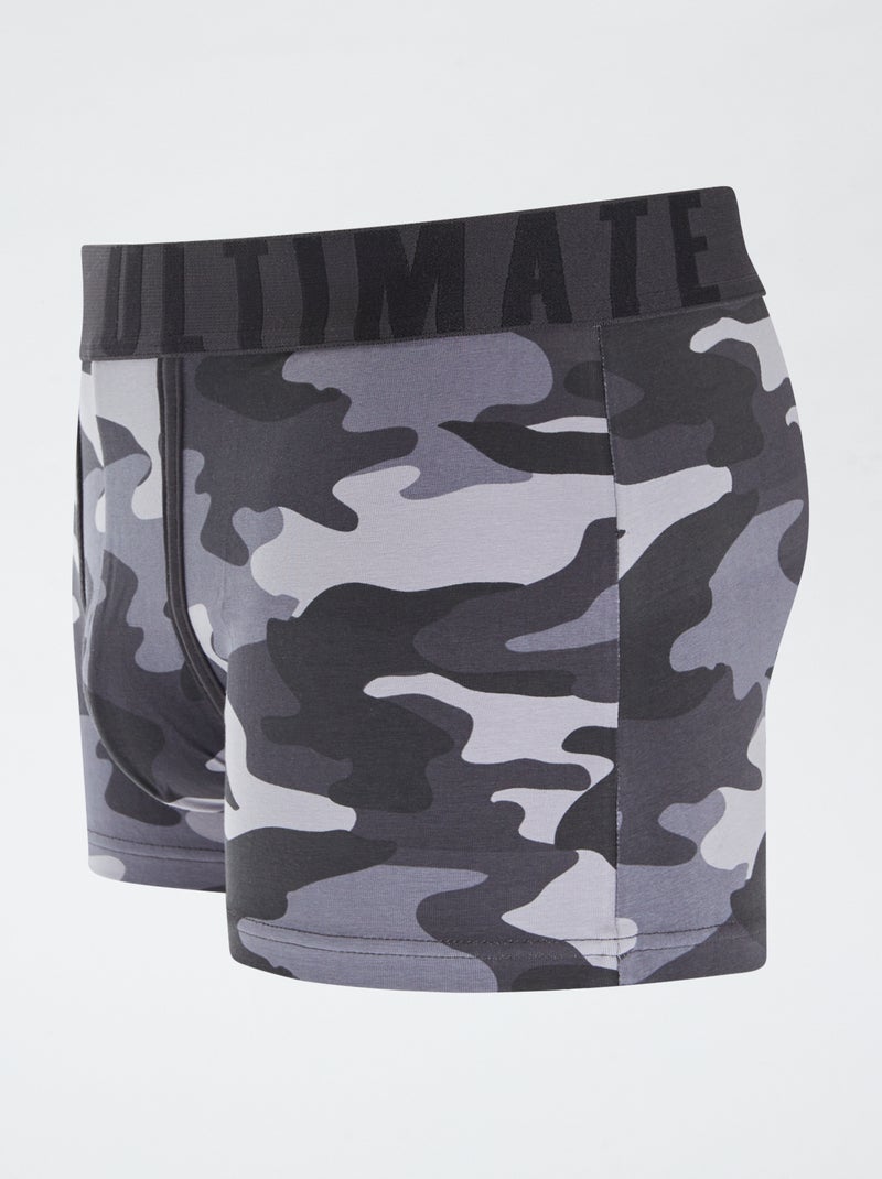 Lot de 3 boxers fantaisie Gris/noir - Kiabi