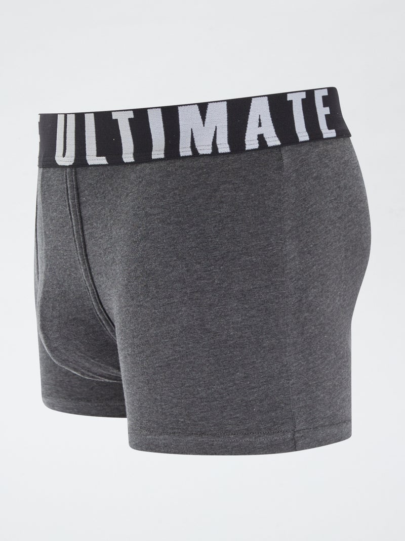 Lot de 3 boxers fantaisie Gris/noir - Kiabi