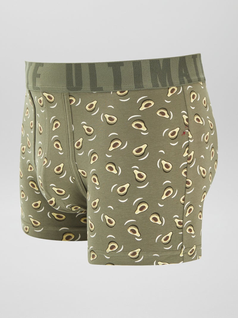 Lot de 3 boxers fantaisie Vert/gris - Kiabi