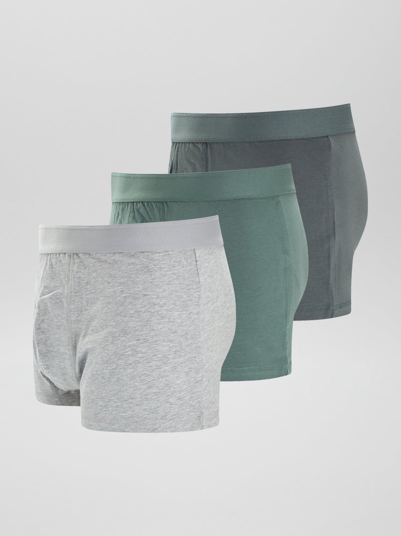 Lot de 3 boxers  size+ Kaki/blanc/vert - Kiabi