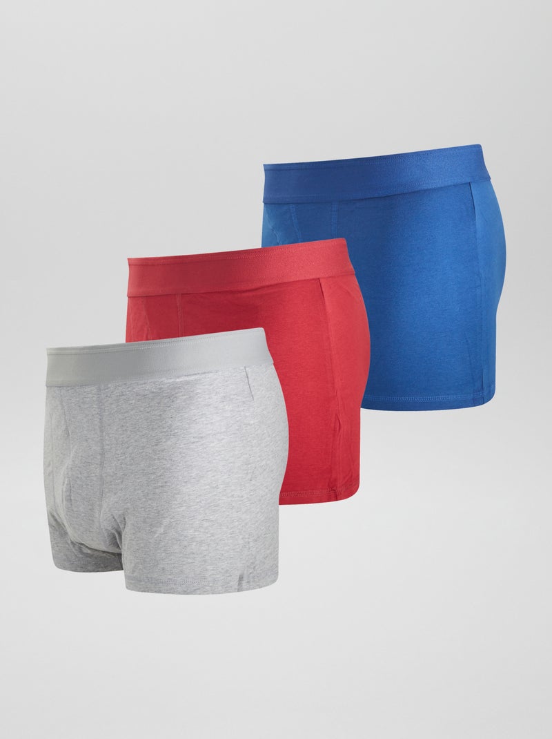 Lot de 3 boxers  size+ Rouge/gris/bleu - Kiabi