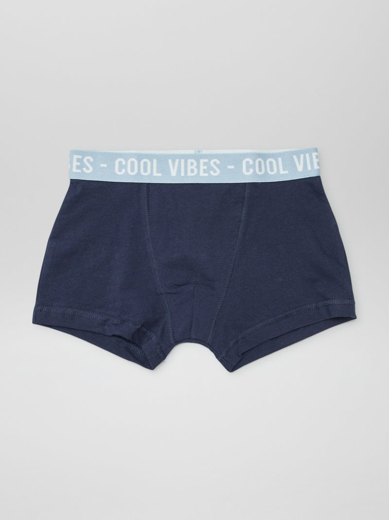 Lot de 3 boxers stretch Blanc/Marine - Kiabi