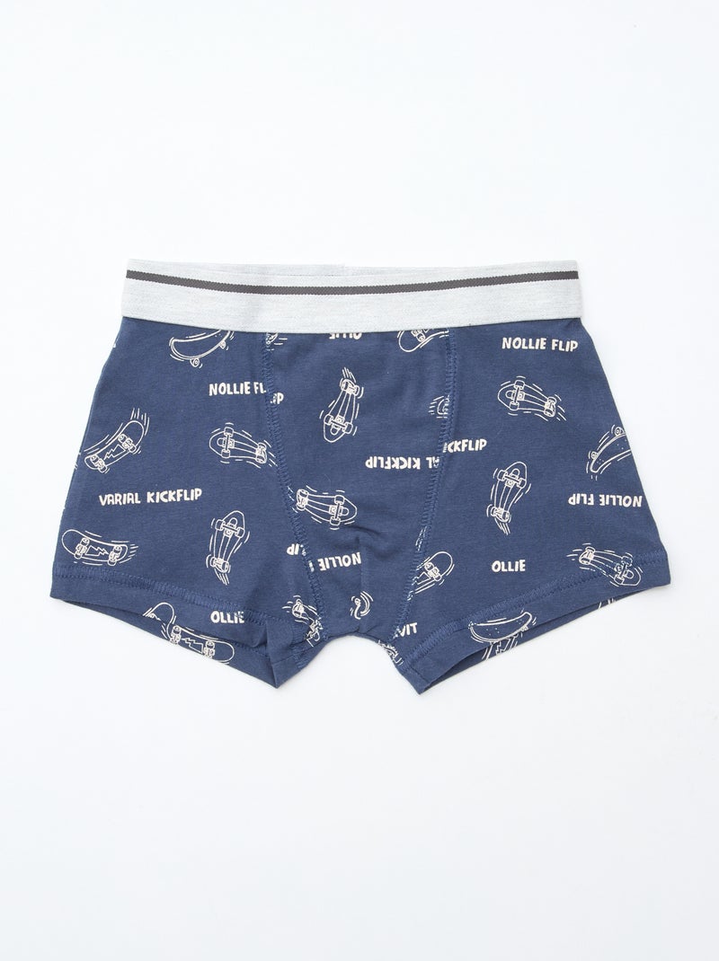 Lot de 3 boxers stretch Bleu - Kiabi