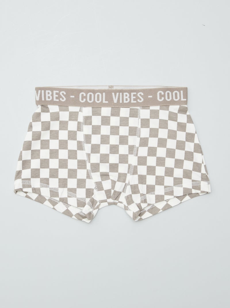 Lot de 3 boxers stretch MARRON - Kiabi