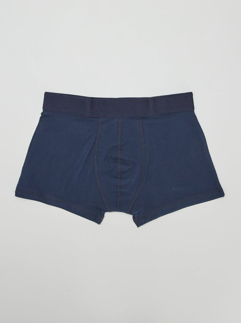 Lot de 3 boxers unis Bleu/Camel - Kiabi