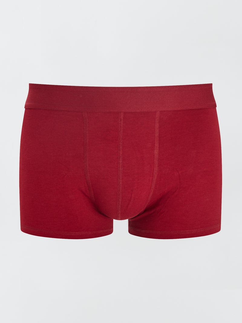 Lot de 3 boxers unis Bleu/rouge/gris - Kiabi