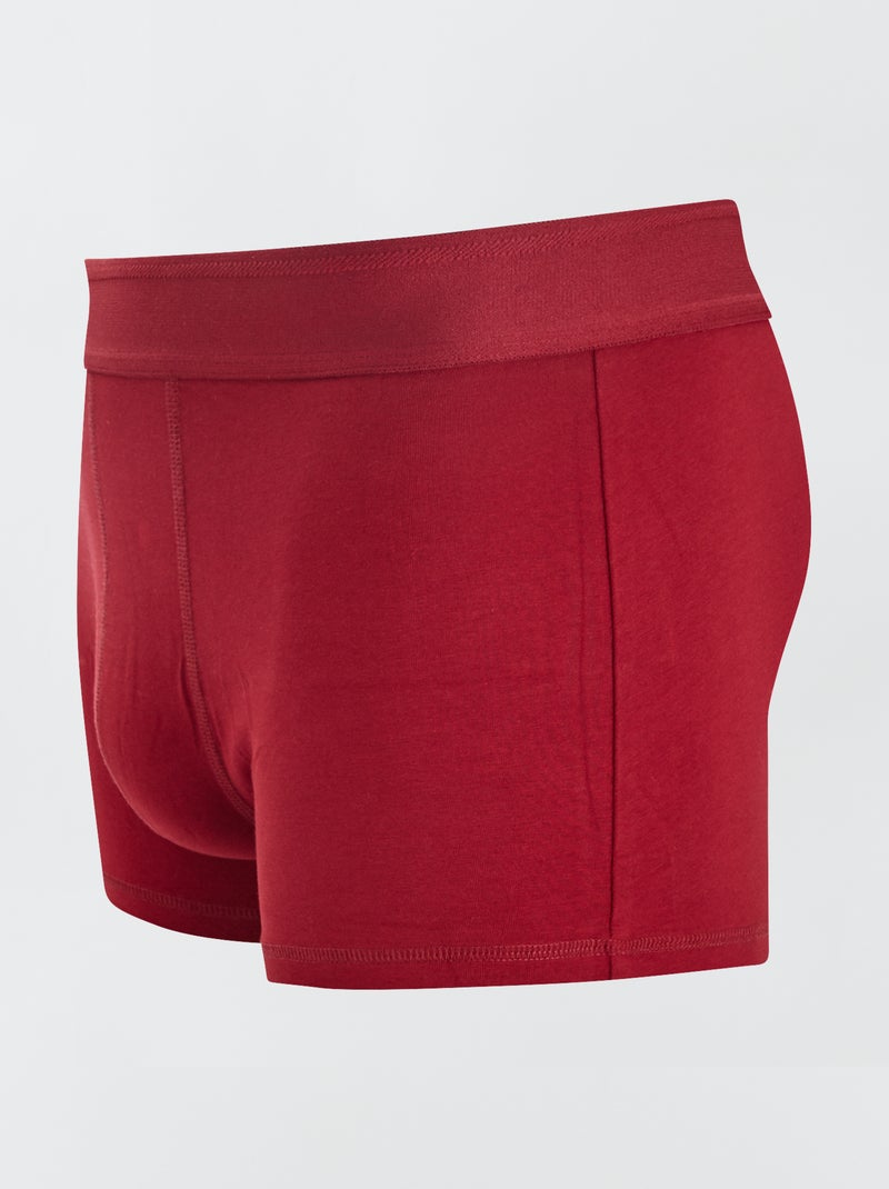 Lot de 3 boxers unis Bleu/rouge/gris - Kiabi