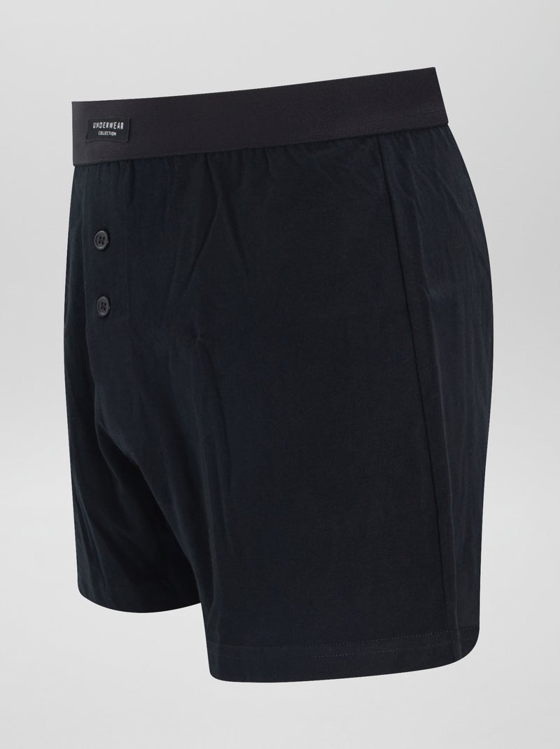 Lot de 3 boxers unis Noir - Kiabi