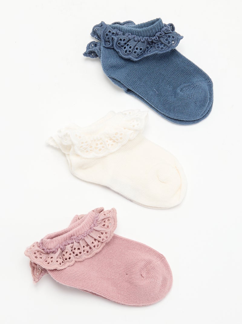 Lot de 3 chaussettes de cérémonie Bleu - Kiabi
